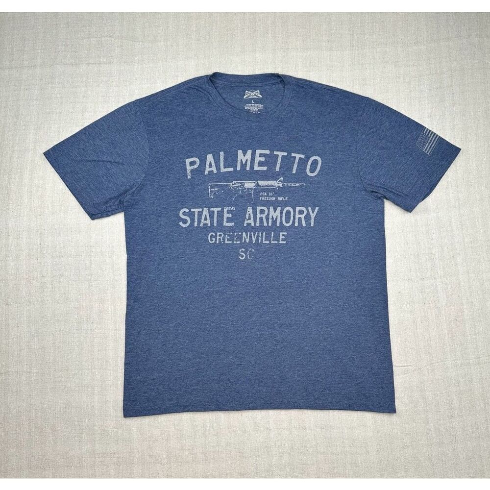 Palmetto State Armory PSA Mens  Graphic Soft T-Shirt Size Large Blue USA Flag
